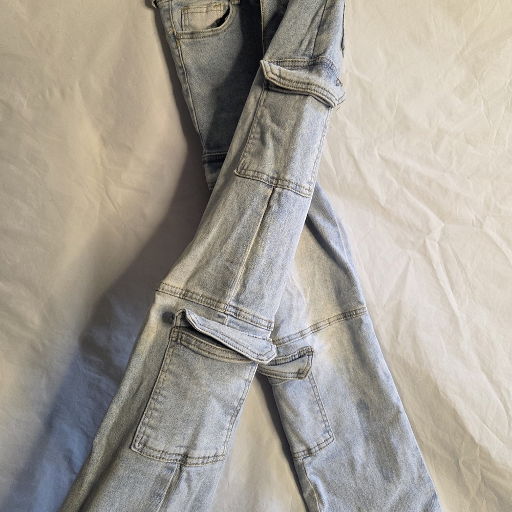 Celebrity Ace Light Blue Cargo Women Jeans - Picture 5 of 9